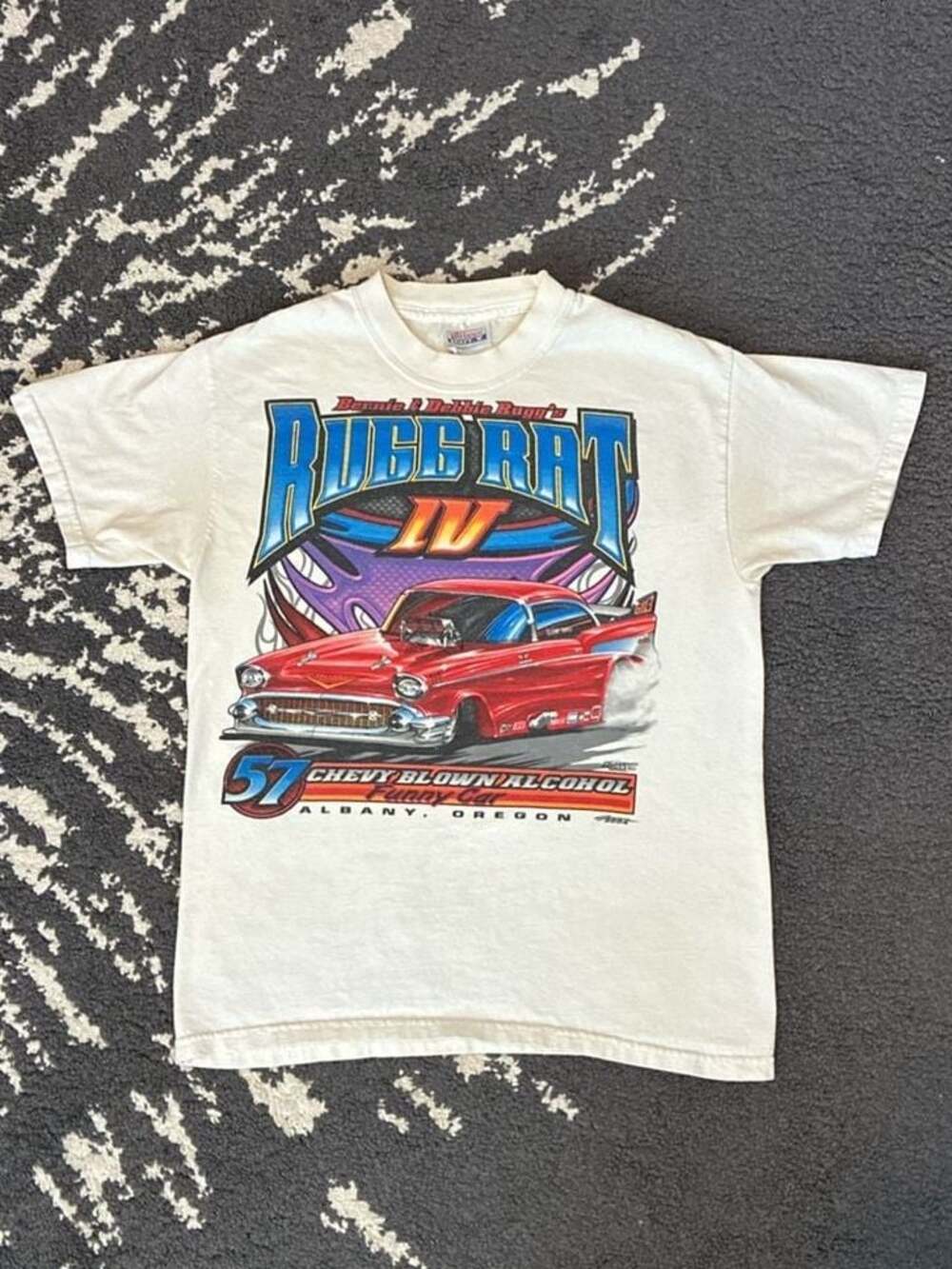 Vintage Bernie & Debbie Bugg's Rug Rat IV Funny Car T-Shirt Size S